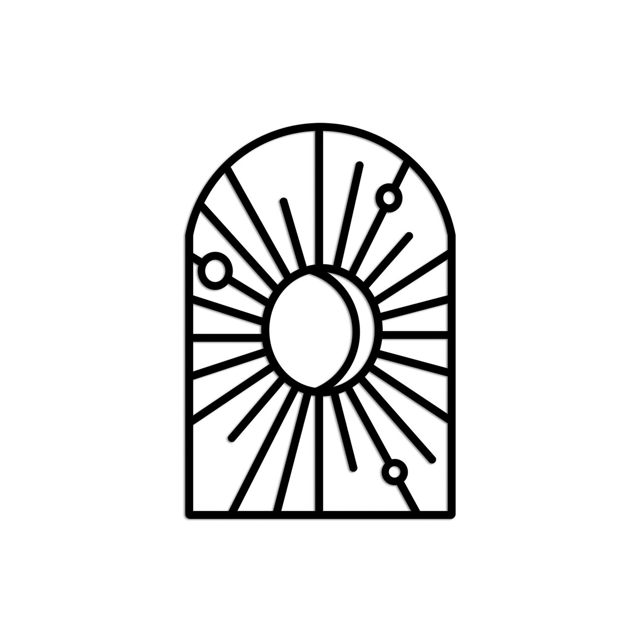 Decoratiune de perete, Window And Crescent, Dimensiune: 50 x 34 cm, Negru — imaginea 5