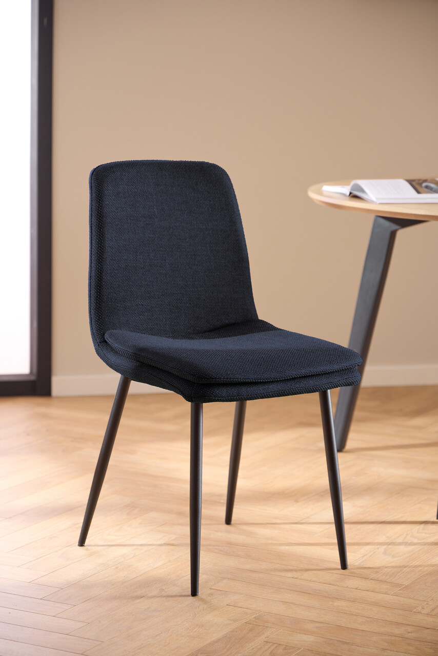 Scaun Becca, Actona, 46x55x85.5 cm, tesatura structurata/otel, albastru inchis - view 5
