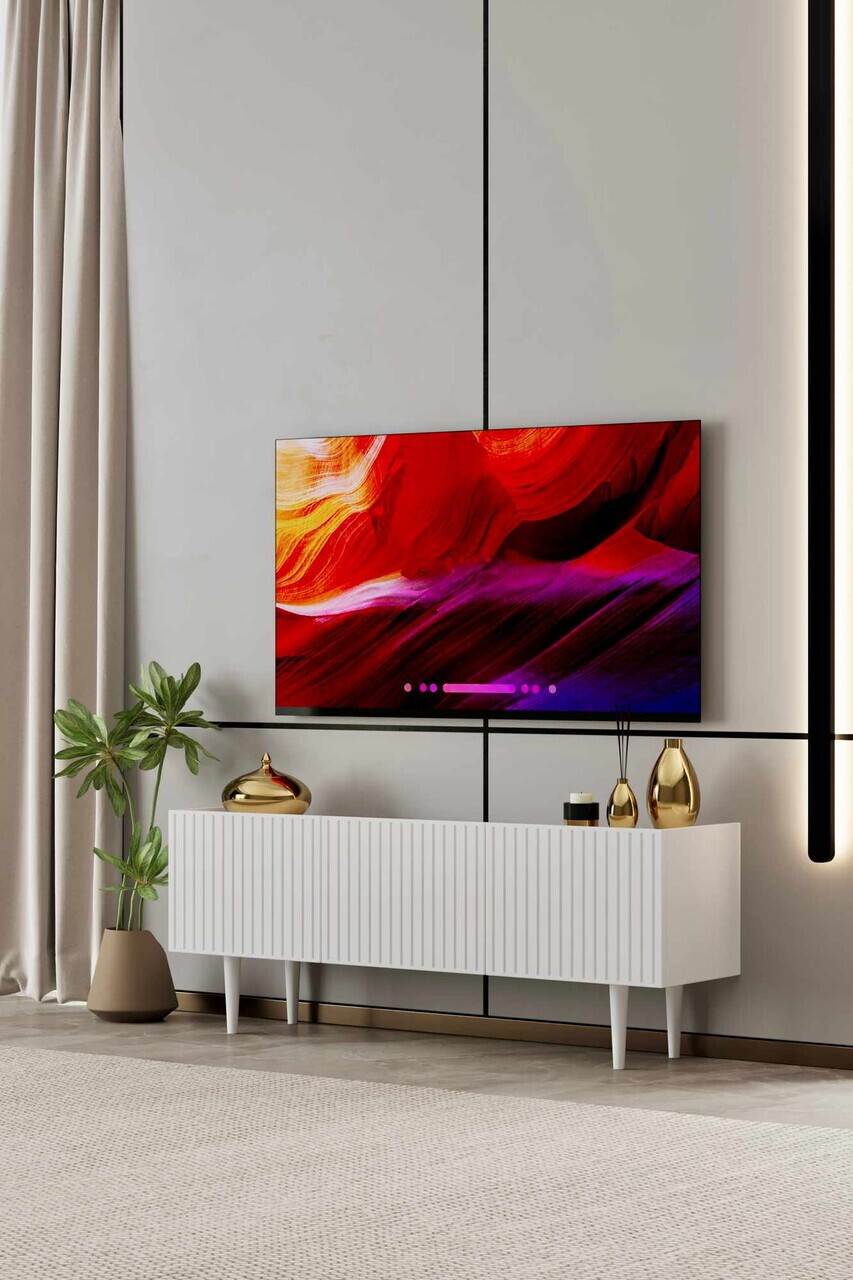 Comoda TV, Hanah Home, Capella 140, 140x50x29 cm, MDF, Alb - view 2