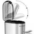 Cos de gunoi cu pedala 10 L, Songmics, Slim, inchidere soft close, 31.5x19x39 cm, inox, argintiu