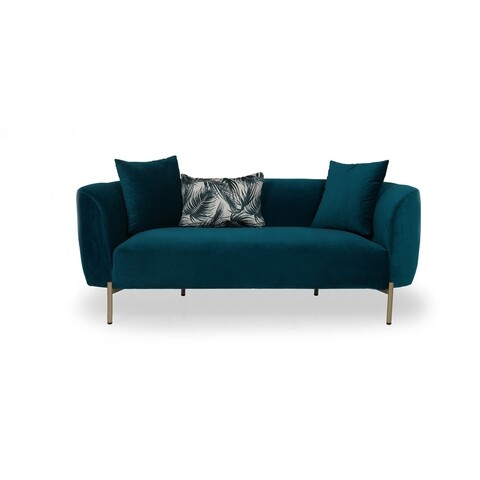Canapea fixa Macaroon, Ndesign, 2 locuri, 180x82x70 cm, lemn, verde 180x82x70