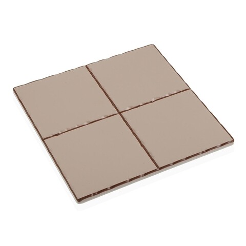Suport pentru vase fierbinti square line, versa, 20 x 20 cm, ceramica, bej