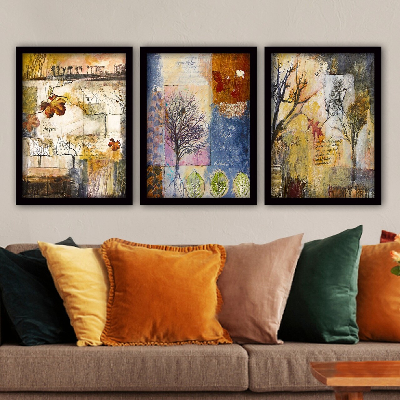Set 3 tablouri decorative, 3SC147, Plastic, Multicolor