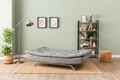 Canapea extensibila cu 3 locuri, Futon, 859FTN2897, Metal , Gri deschis