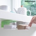 Set 2 recipiente de bucatarie cu adeziv detasabil + lingurite, Handstore InnovaGoods, 420 ml
