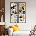 Decoratiune de perete, Camber, Metal, Latime: 32 cm / Inaltime: 92 cm / Adancime: 4 cm (2 bucati), Multicolor