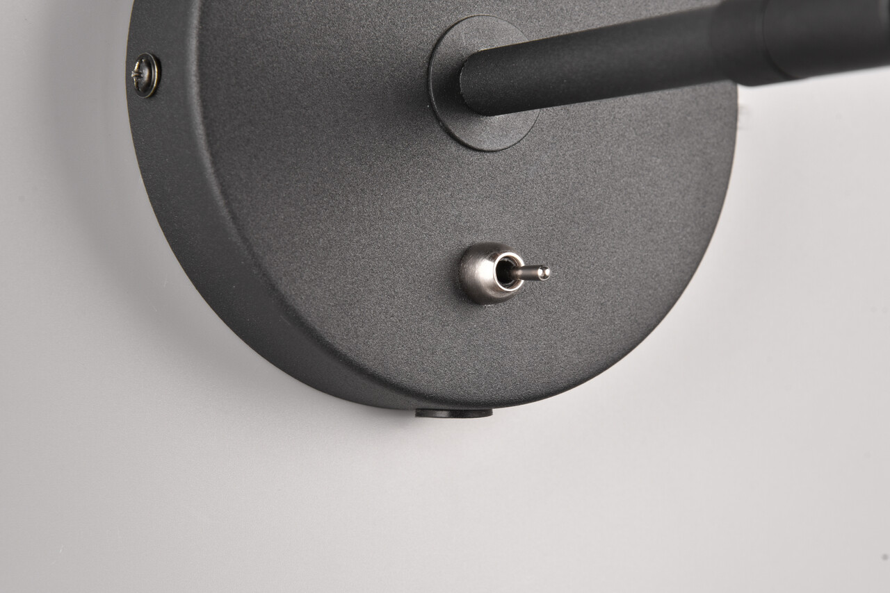 Aplica de perete Enzo, RL, 11.5x11.5x16.5 cm, 10W, 1x E27, metal, negru mat