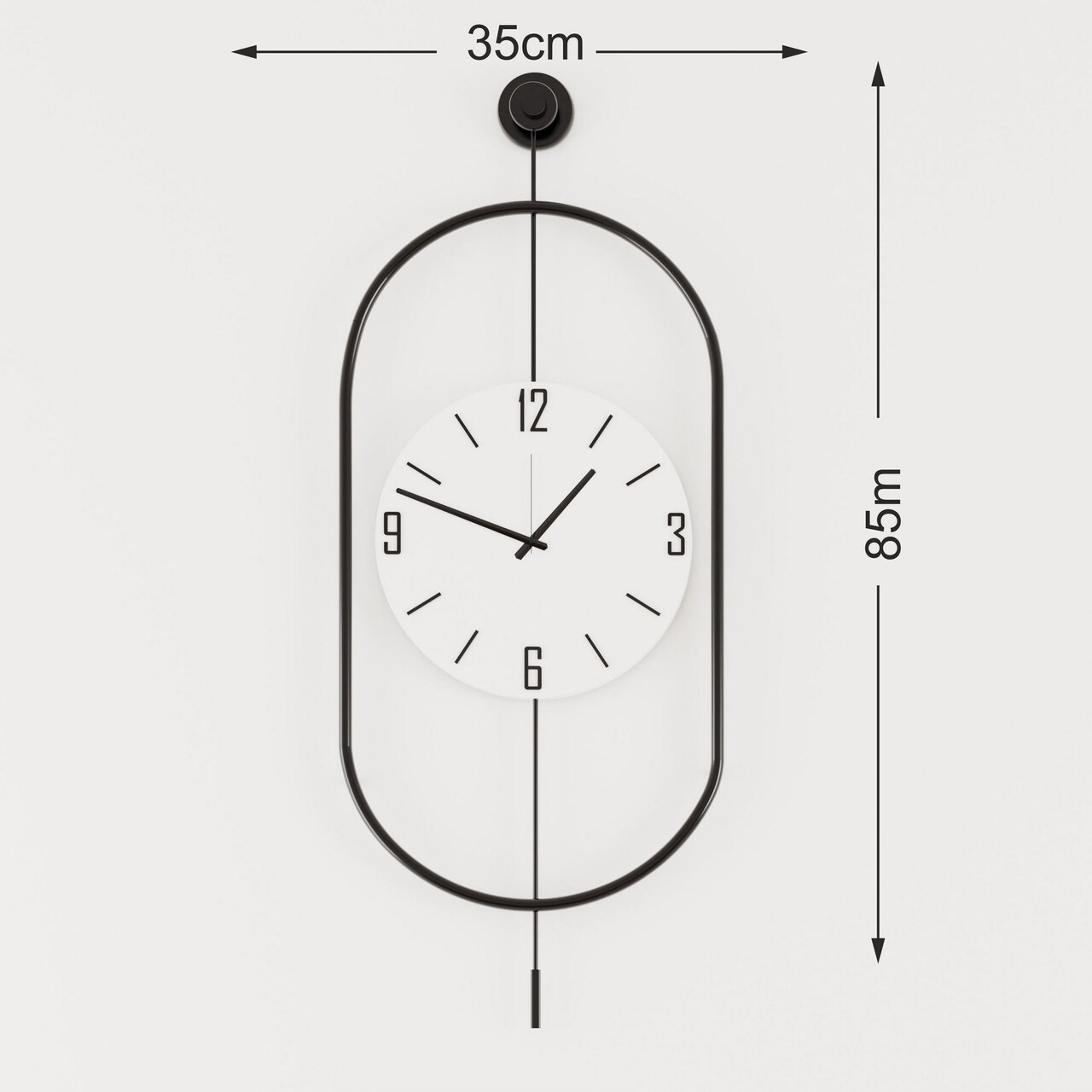 Ceas de perete, Mclock-00114, Lățime: 35 cm Înălțime: 85 cm Adâncime: 7 cm, Negru - view 3