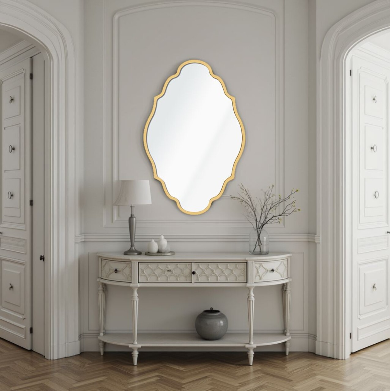 Oglinda decorativa, Lumisfera, Axis 30 x 47, Auriu