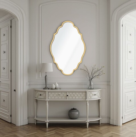 Oglinda decorativa, Lumisfera, Axis 30 x 47, 30x47 cm, Cadru MDF, Auriu