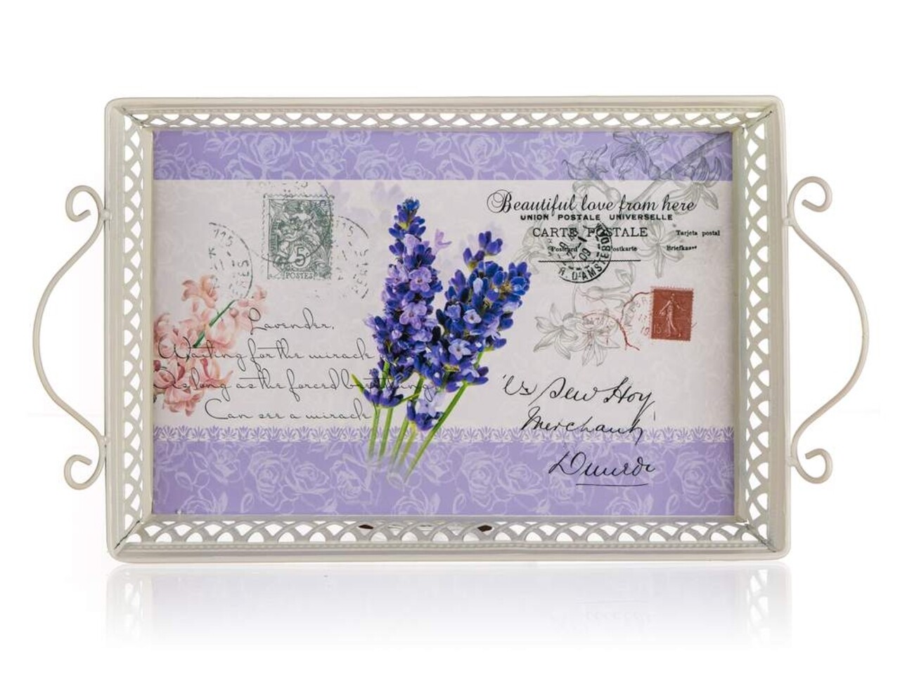 Tava Pentru Servire, Lavender, Home Decor, 41x23 Cm, Metal