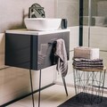 Masuta de cafea Scandi, Homla, 39x38 cm, metal/lemn, negru