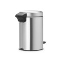 Cos de gunoi cu pedala, Brabantia, NewIcon Matt , 3 L, 23.5x16.8x26.4 cm, otel, argintiu