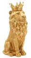Figurina /sculptura decorativa King Leon, Mauro Ferretti, 30x42x74 cm, polirasina, auriu