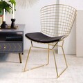 Scaun Industrial, Homla, 58x54x80 cm, metal/piele ecologica, auriu