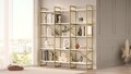 Biblioteca, Locelso, VG6-W 956LCS1426, 170 x 175 x 30 cm, pal melaminat, alb/auriu