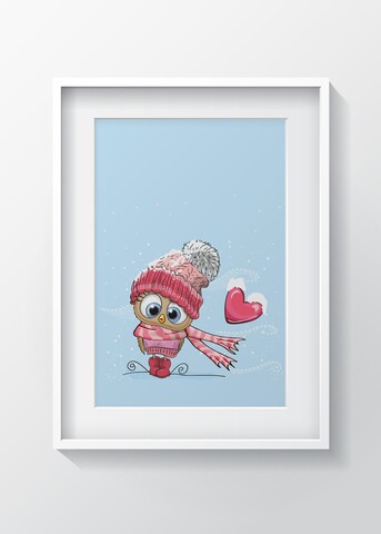 Tablou decorativ birdy, oyo kids, 29x24 cm, lemn/mdf, multicolor