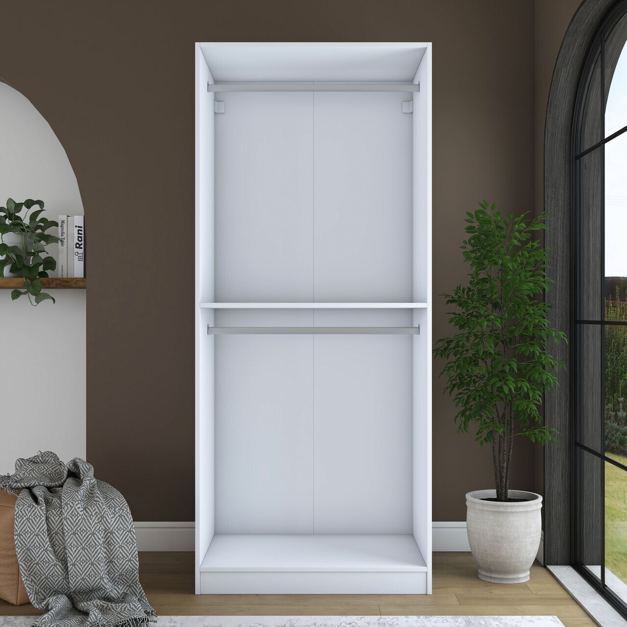 Dulap pentru haine, Hanah Home, BA230, 90x210x57.5 cm, PAL melaminat, Alb - view 8