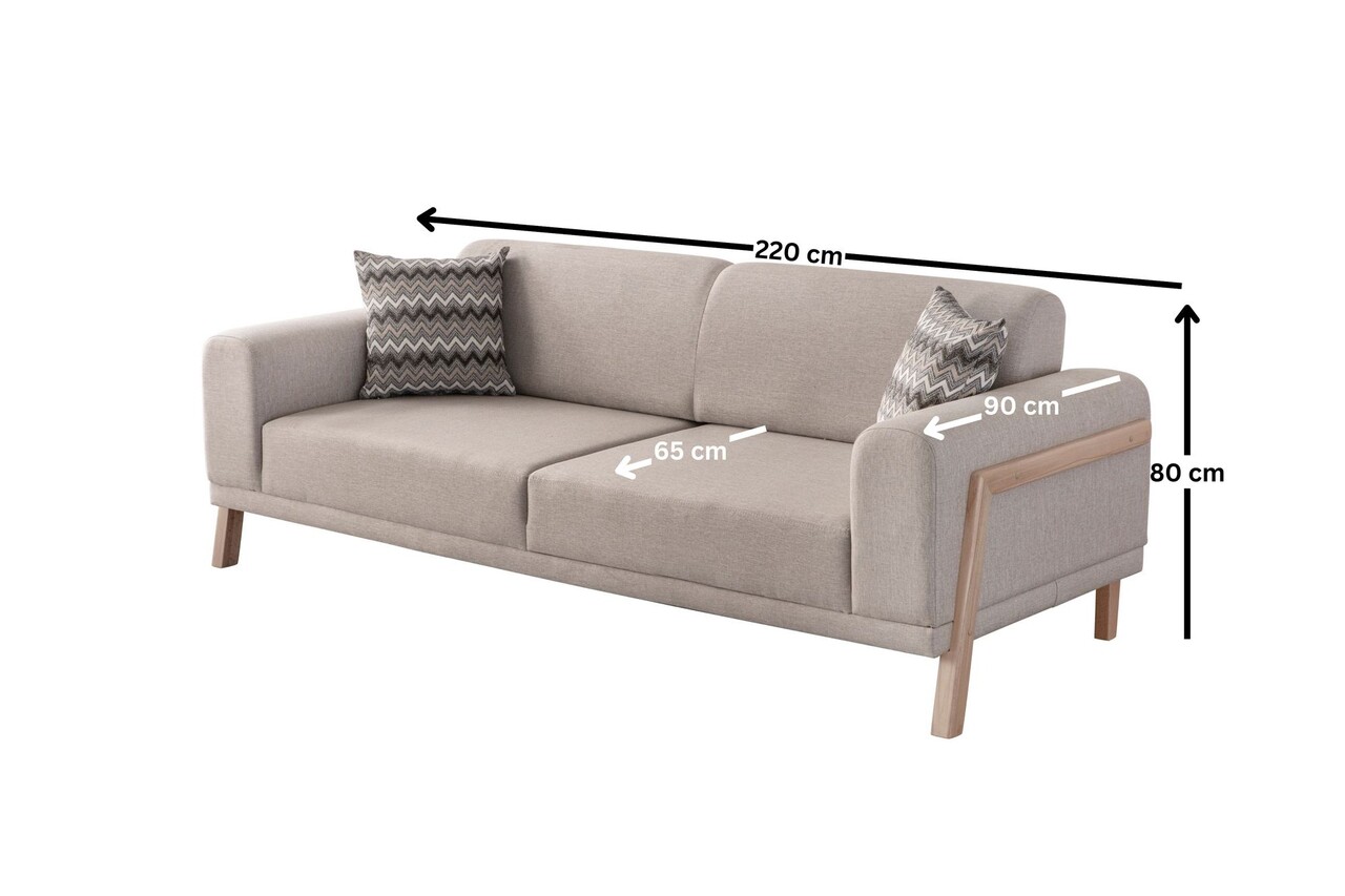 Canapea 3 locuri, Atelier del Sofa, 752EST1118, Lemn de carpen;PAL, Crem