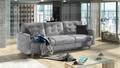 Canapea extensibila 3 locuri ELTAP, Ask16, Asgard, 233x92x93 cm, lemn/poliester, gri deschis