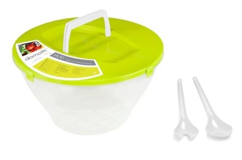 Bol pentru salata cu tacamuri, domotti, 27x15 cm, verde