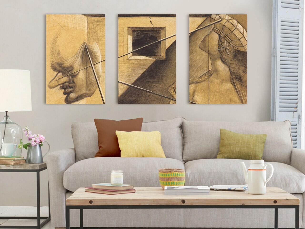 Tablou decorativ, 3PAN-CNV-3034, Dimensiune: 60 x 40 cm (3 bucăți), Multicolor — imaginea 2