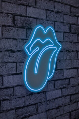 Decoratiune luminoasa led, the rolling stones, benzi flexibile de neon, dc 12 v, albastru
