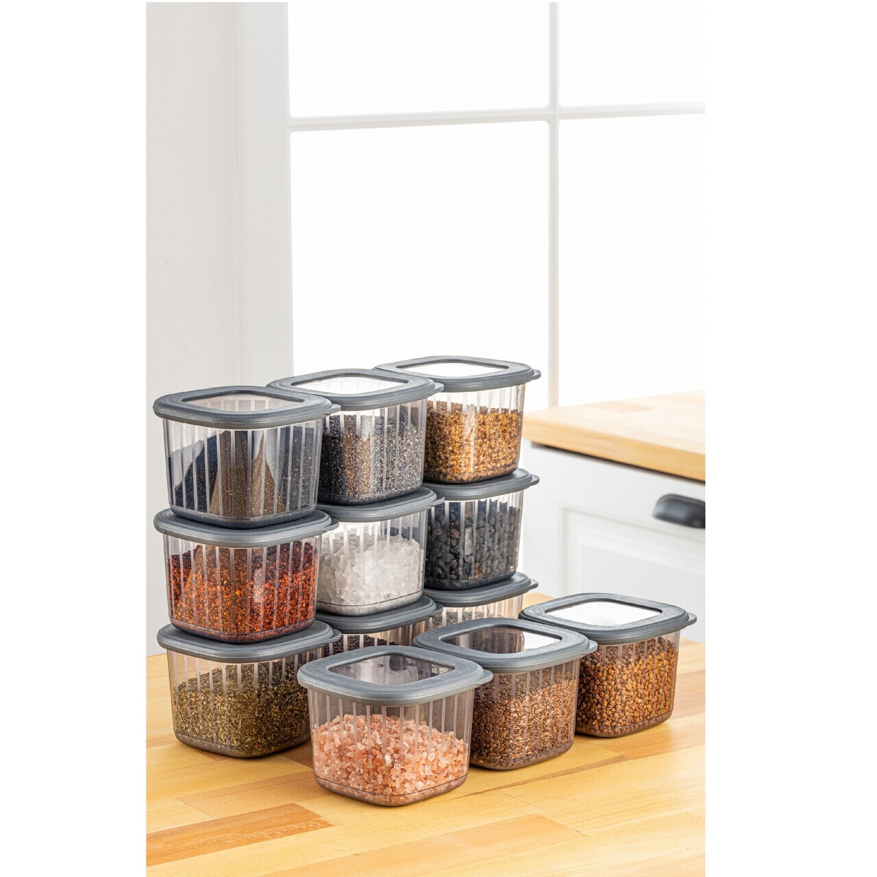 Set recipiente depozitare, Hermia, 964FRM1192, PLASTIC, Antracit