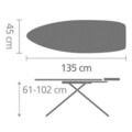 Masa de calcat cu zona termorezistenta, Brabantia D, Titan Oval, 135x45 cm, polipropilena/otel/bumbac
