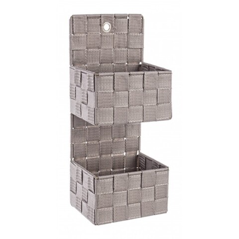 Suport de perete cu 2 cosuri, bizzotto, 25x15x48 cm, otel/nailon
