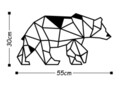 Decoratiune de perete, Bear2, Metal, Dimensiune: 55 x 30 cm, Negru