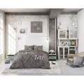 Lenjerie de pat dubla Mr and Mrs 3 Taupe, Dreamhouse, 3 piese, 200x220 cm, bumbac, multicolora