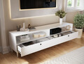 Comoda TV ELTAP, Dullum, 200x40x58 cm, PAL/PVC, alb