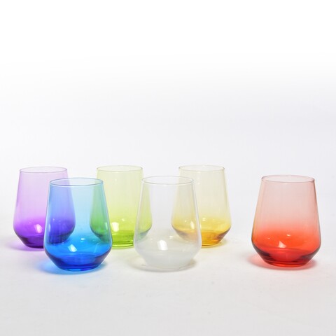 Set 6 pahare pastel, mercury, 425 ml, sticla, multicolor