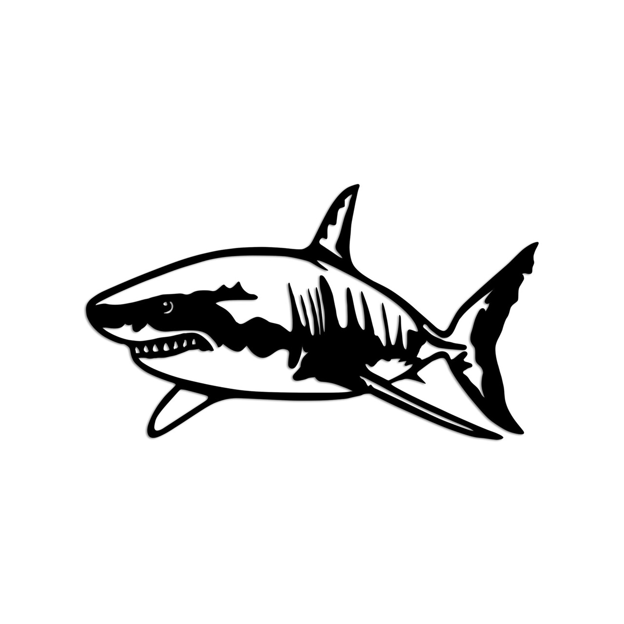 Decoratiune de perete, Shark, Dimensiune: 50 x 28 cm, Negru - view 5