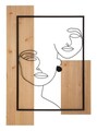Decoratiune de perete Faces, Mauro Ferretti, 63x90 cm, fier/MDF, negru/maro