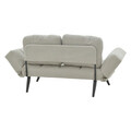 Canapea extensibila 3 locuri Jackie, Pakoworld, 190x80x74 cm, textil/metal/lemn masiv, gri/negru