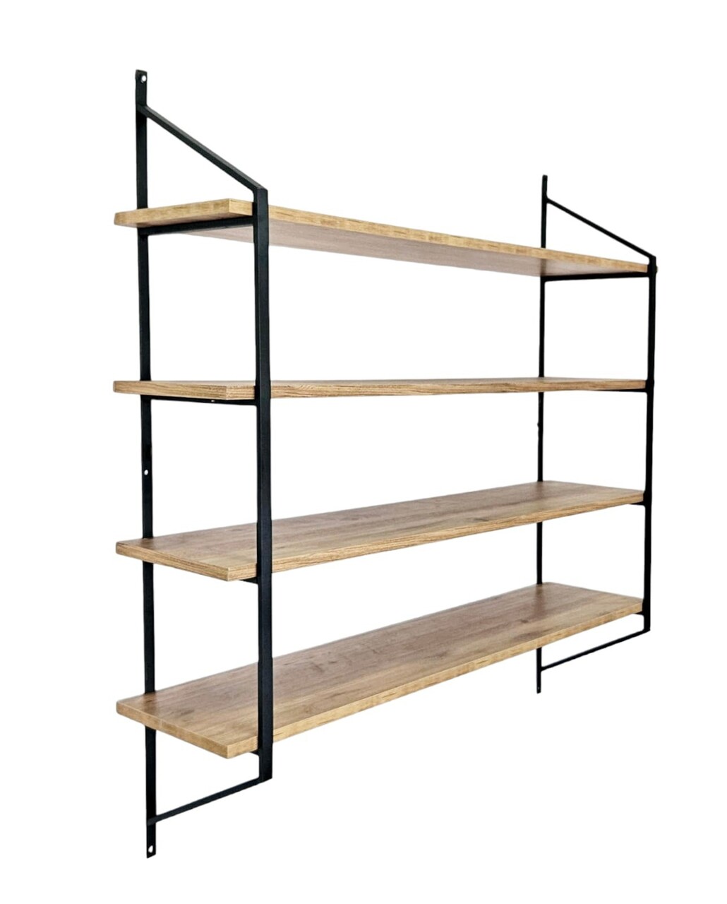 Raft de perete, Valovi, Raffy4, 120x120x28 cm, PAL, Negru / Pin Atlantic - 1 | YEO