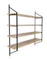 Raft de perete, Valovi, Raffy4, 120x120x28 cm, PAL, Negru / Pin Atlantic