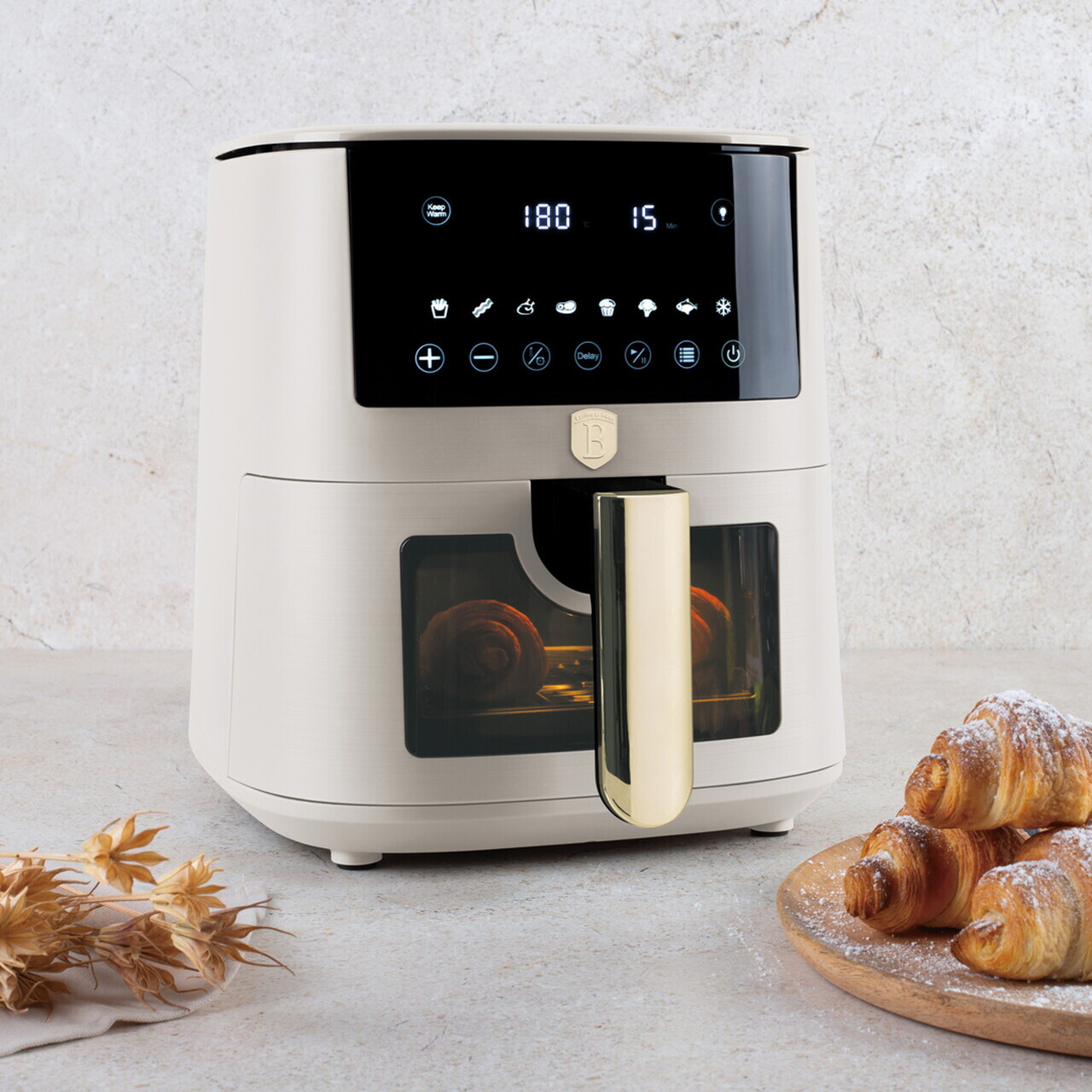 Friteuza cu aer cald si fereastra Berlinger Haus, Sahara, 5 L, 1400W, crem mat - imagine 7