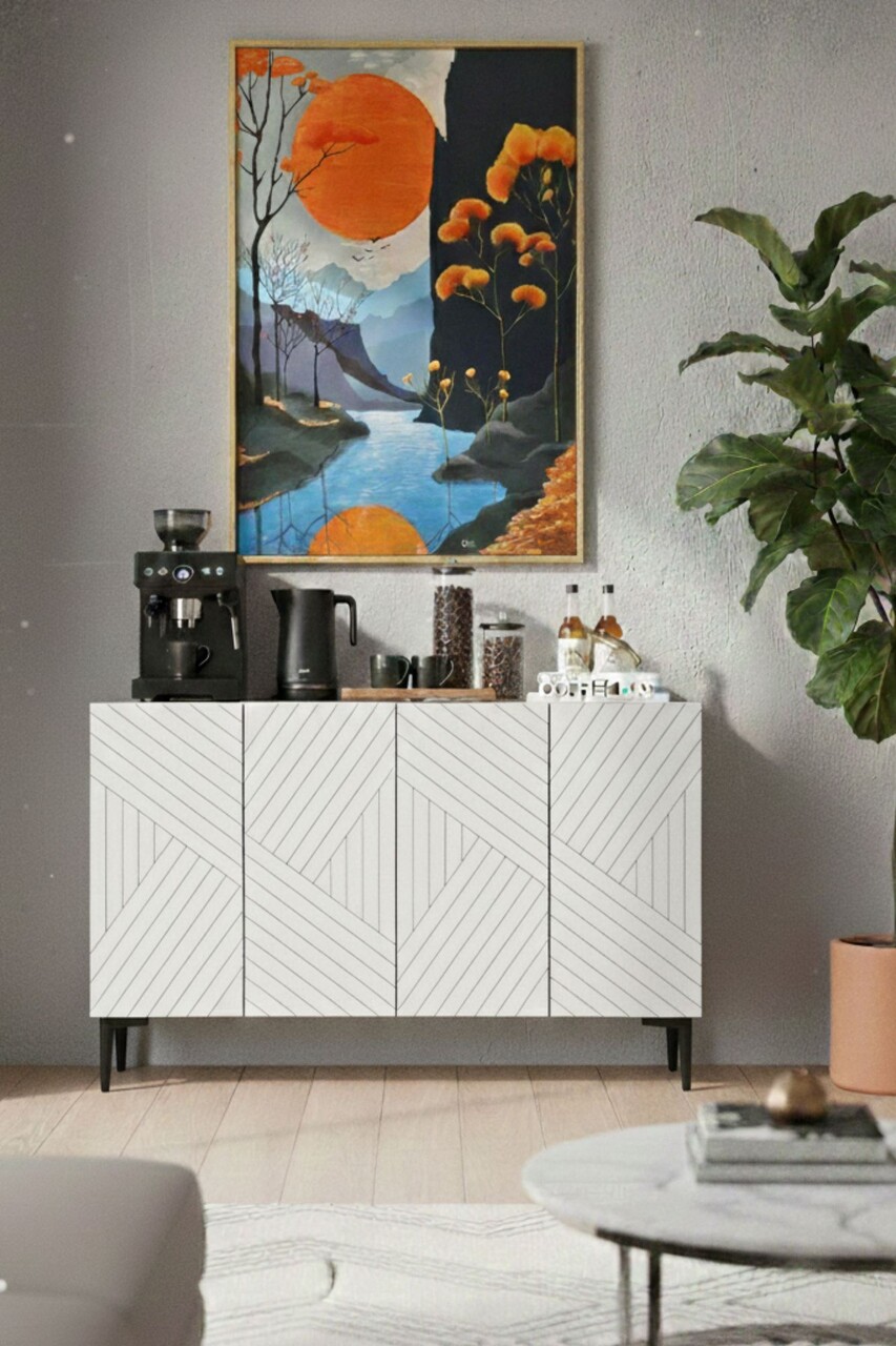 Consola, Hanah Home, Ferro 120, 120x75x32 cm, Alb - view 2