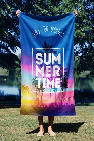 Prosop de plaja, Astacura, Summer Time 70, 70x130 cm, 70% poliester/30% poliamida, Multicolor