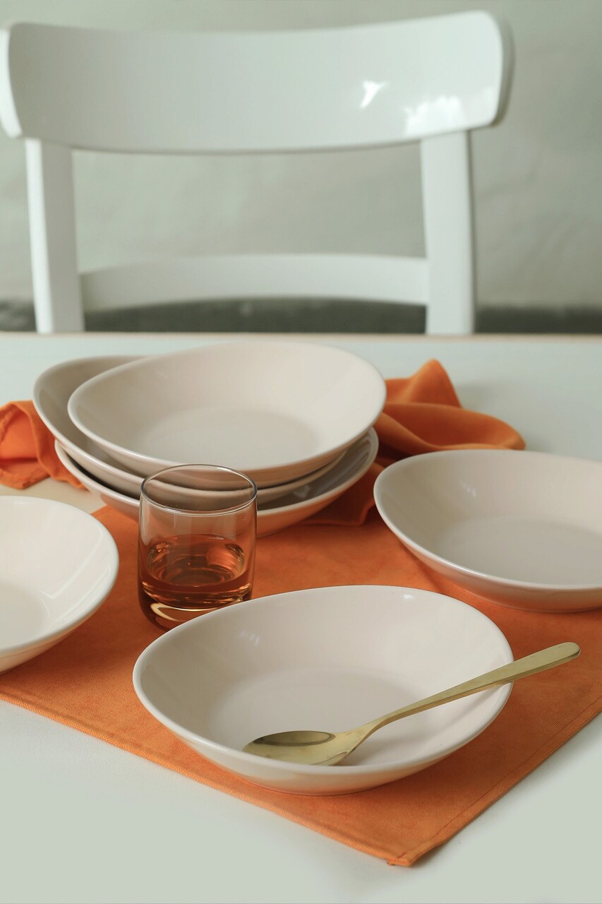 Set farfurii Keramika 275KRM2215 Ceramica Nu absoarbe apa Crem