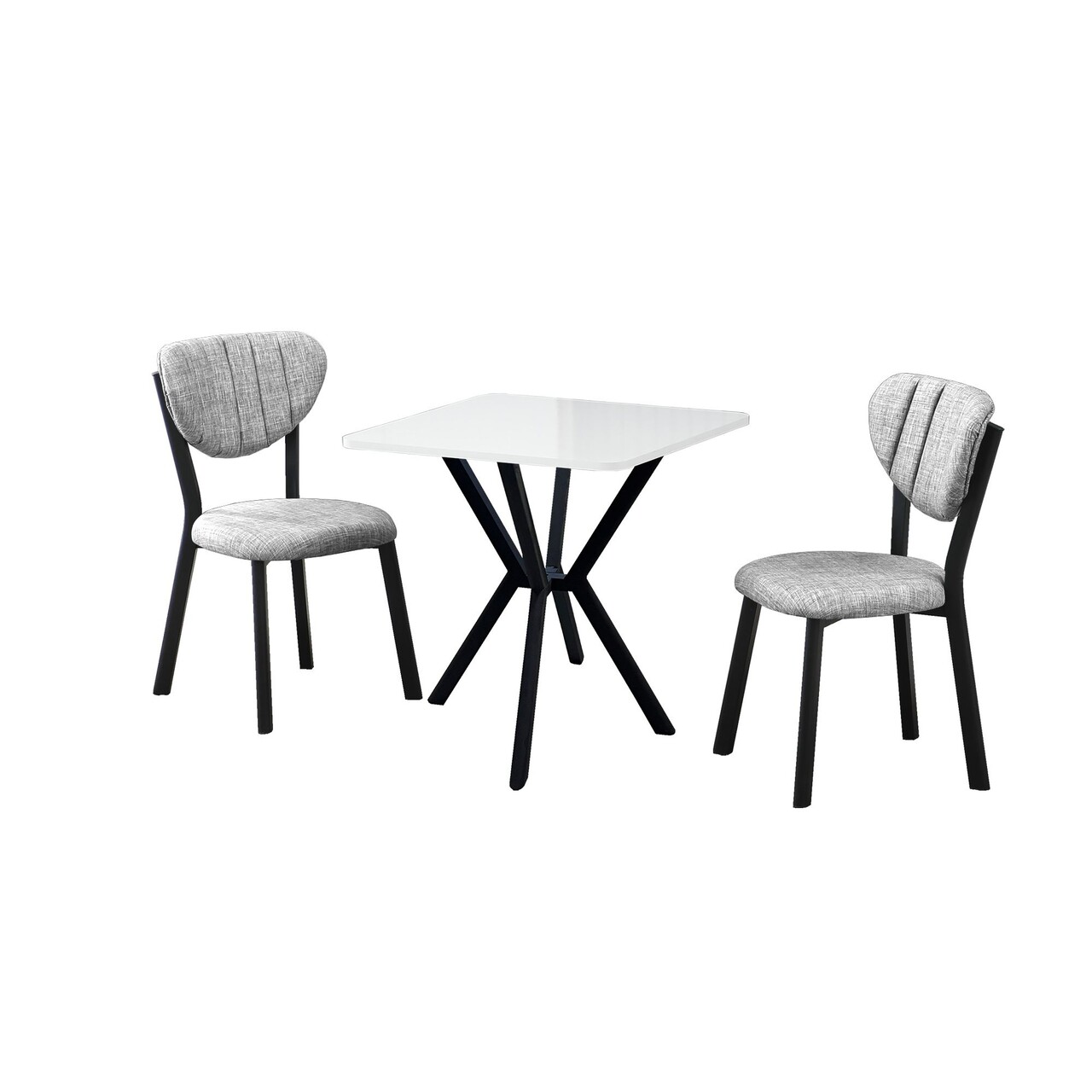 Set masa extensibila si scaune, 3 piese, Hanah Home, Elma, Gri/Alb - view 2