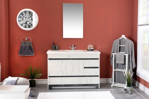 Set mobilier de baie (2 piese), jussara, edisto 48, alb negru