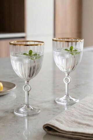 Set de pahare de vin, Hermia, 127RKL1655, Auriu