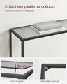 Consola cu blat din sticla securizata, Vasagle, 100x20x80 cm, otel, negru/gri ardezie