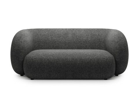Canapea modulara 2 locuri, Kate, Micadoni, 183x99x76 cm, tesatura structurata, gri inchis melanj