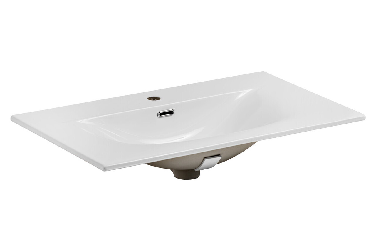 Set dulap de baie cu lavoar si sifon, 80 cm Sky, Adel Black, Comad, MDF/PAL laminat, negru mat — imaginea 3