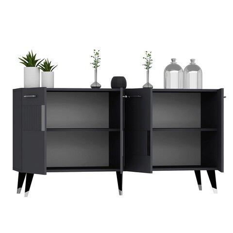 Consola, Olivia, Moda, 150x79x40 cm, PAL , Antracit / Argintiu